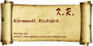 Körmendi Richárd névjegykártya